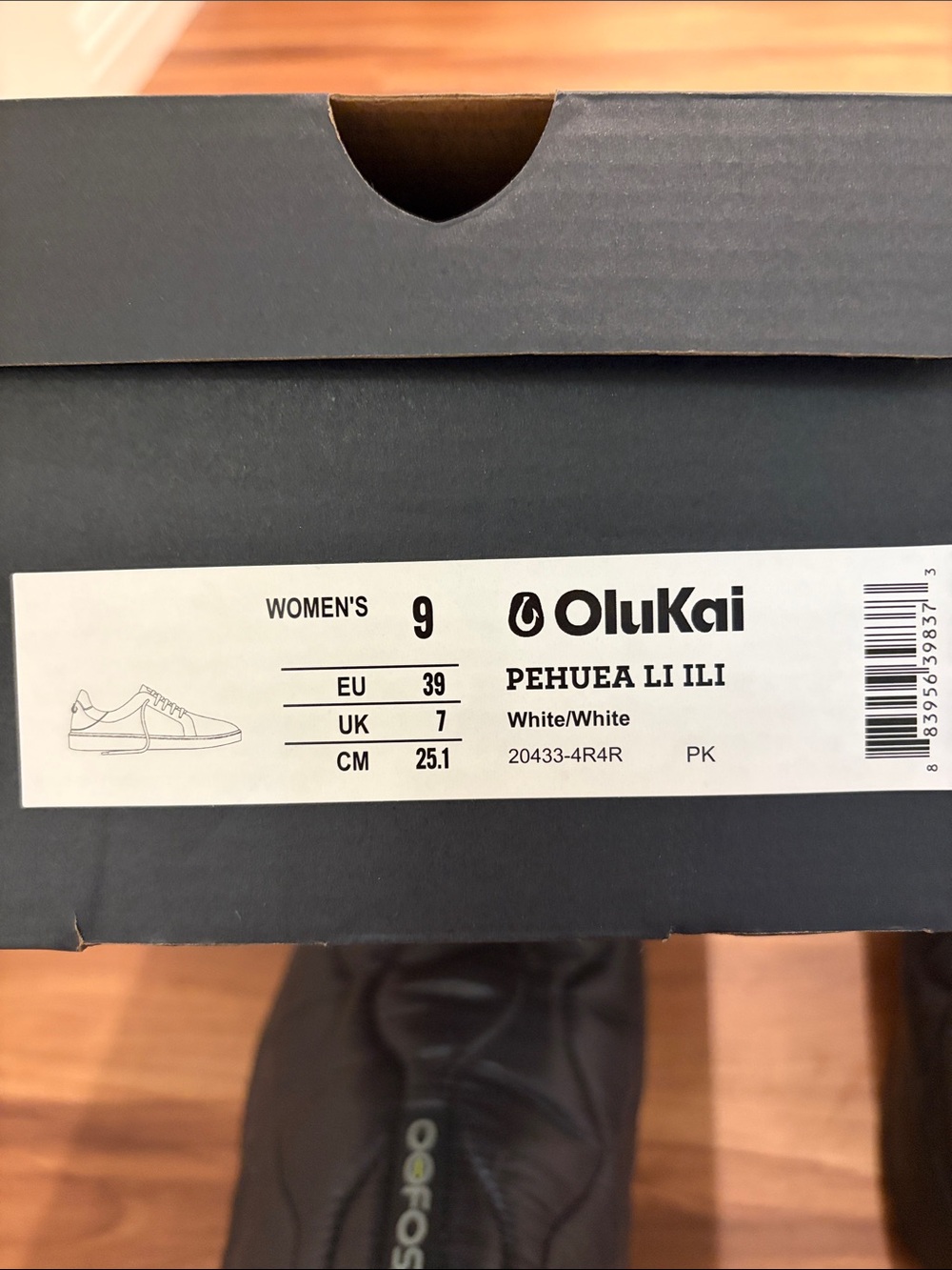 OluKai Women's White Leather Low-Top Sneakers - Picture 3 of 3
